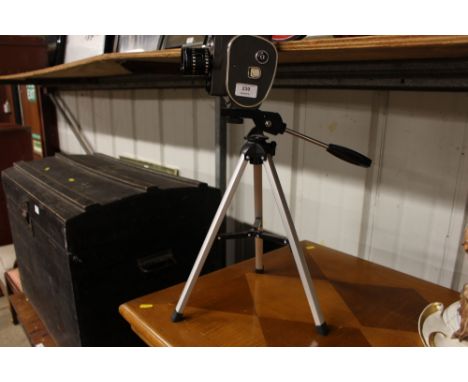A cine camera on tripod 