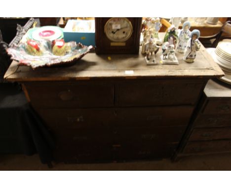 An 18th Century walnut chest for restoration; a Georgian chest for restoration and a mahogany chest commode for restoration 