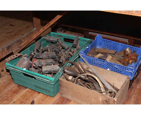 Four boxes of tools including blow torches.