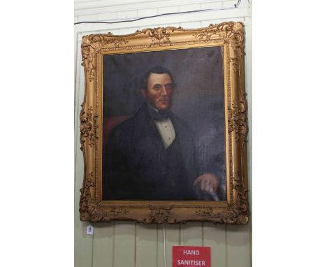 19th Century gilt framed portrait of a gentleman, overall 97cm by 83cm.