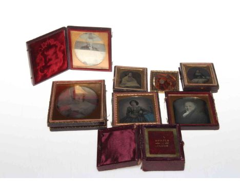 Collection of early portrait photographs.