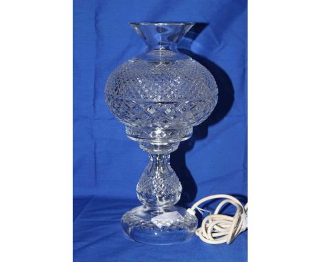Waterford Crystal lamp with shade, 35cm.