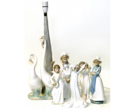 Nao Geece lamp base together with six other figures. Condition reports are not available for the Interiors Sale.