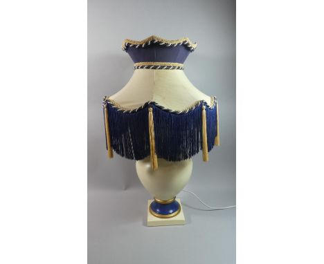 A Large Vase Shaped Ceramic Table Lamp and Shade, Total Height 73cm 