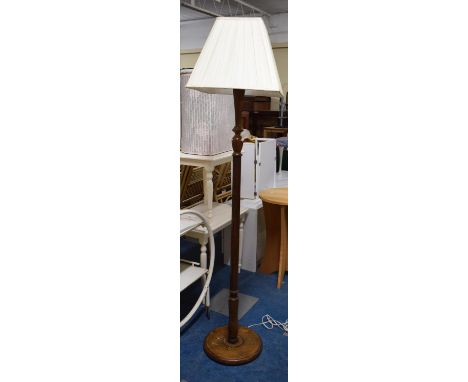 An Edwardian Reeded Oak Standard Lamp 