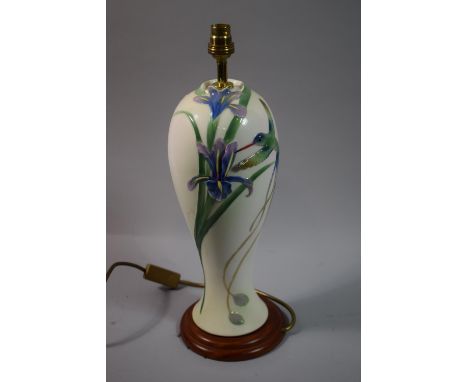 A Franz Porcelain Humming Bird Table Lamp, 44cm high 