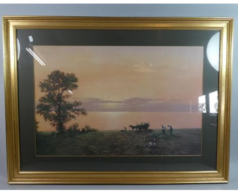A Framed Coulson Print, Hay Harvest, 74cm Wide 