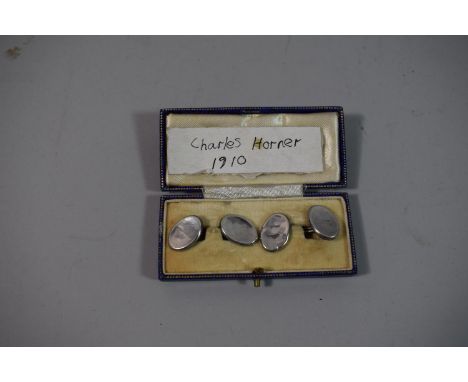 A Pair of Silver Cufflinks by Charles Horner 1910 