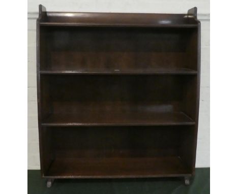 A Walnut Four Shelf Galleried Open Bookcase, 76cm Wide 