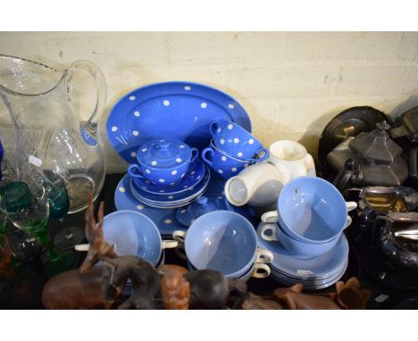 A Tray Containing Blue and White Soup Bowls and Saucers by T G Green Together with Matching Plate Also Royal Winton and Other
