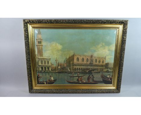A Gilt Framed Print Depicting Venice Canal Scene, 67cm Wide 