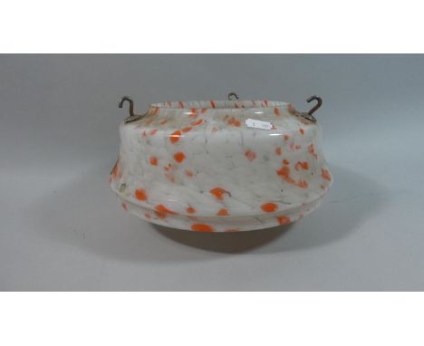 A Vintage Opaque Glass Circular Ceiling Light Shade, 26cm Diameter 