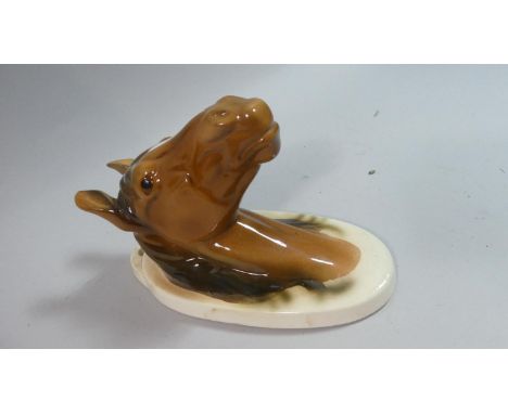 A Japanese Ceramic Wall Hanging Horse Head Ornament, 19cm High 