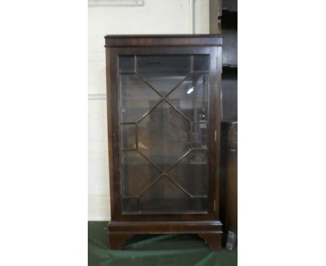 A Mid/Late 20th Century Mahogany Astragal Glazed Display Cabinet with Two Glass Shelves on Bracket Feet, 58cm Wide 