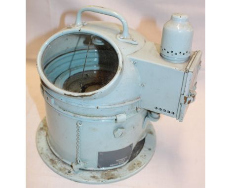 A Naval ship's binnacle compass in painted arched case
