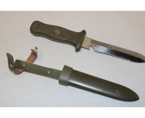 A post-War German military dagger by F.E.S. in composition scabbard