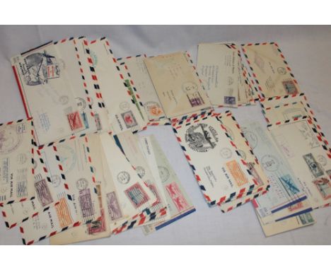 Sixty various USA first flight covers mainly pre-war