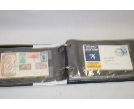 An album containing a collection of over 45 various New Zealand first day covers including 1937 Coronation-1979