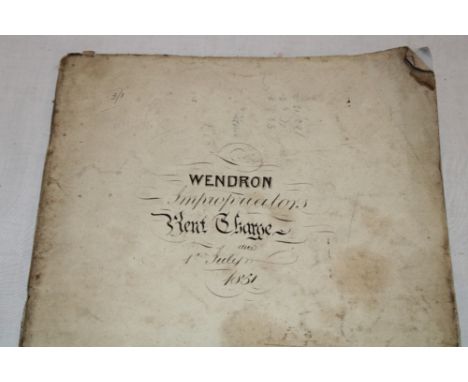 A manuscript rent charge book for the parish of Wendron 1851 including numerous tenements, occupiers and rent charges