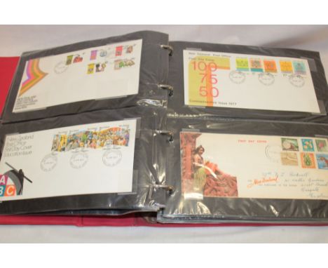 A folder album containing a collection of 90 New Zealand first day covers, 1936 onwards