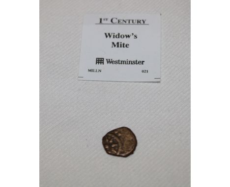 A First Century Widow's mite hammered coin with certificate