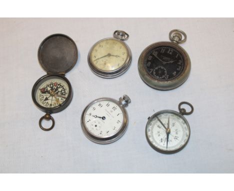 A First War Military Services pocket watch by H Williamson (17185F) (af); two various service pockets watches and two various