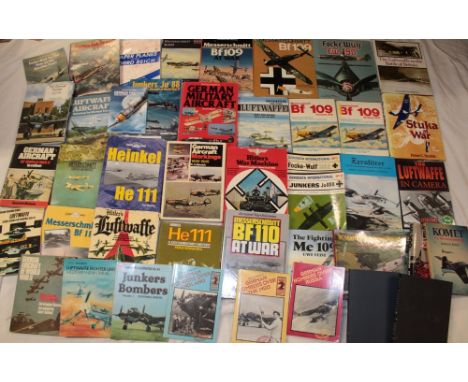 Various German aircraft related volumes including German Aircraft Markings, The Luftwaffe in Camera 1939-1942, Stuka at War, 