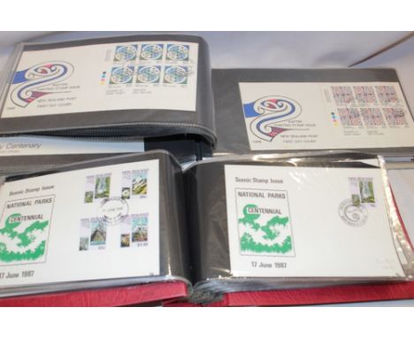 Two albums containing a collection of over 170 New Zealand first day covers 1984-1989