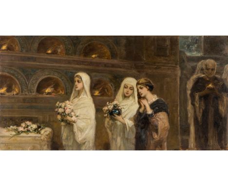 VASILIY [WILHELM] KOTARBINSKY (POLISH-RUSSIAN 1849-1921)Columbarium, oil on canvas63 x 123 cm (24 3/4 x 48 3/8 in.)signed low