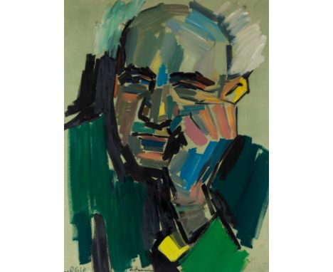 PINCHAS LITVINOVSKY (ISRAELI-RUSSIAN 1894-1985)Portrait of David Ben-Gurion, oil on paper86.5 x 65.5 cm (34 x 25 3/4 in.)sign