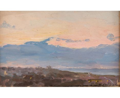ISAAK ILYITCH LEVITAN (RUSSIAN 1860-1900)Crimean Sunset, oil on paperboard16 x 25 cm (6 1/4 x 9 7/8 in.)bearing an authentica