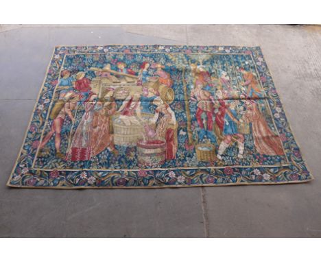 A tapestry depicting a medieval scene 