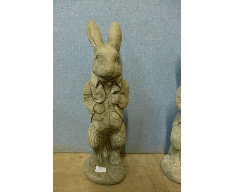 A concrete garden figure of Peter Rabbit, 53cm 