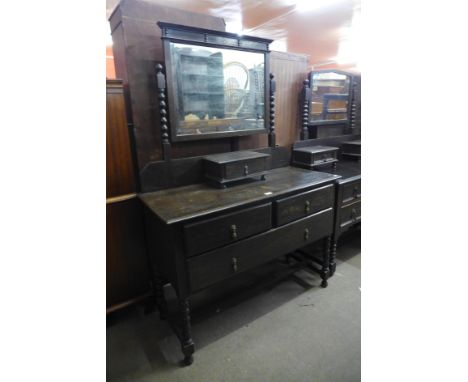 An oak bobbin turned dressing table 