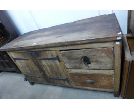 A pine work bench 