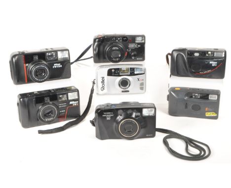 A collection of late 20th century compact 35mm point and shoot cameras. The collection to include examples such as Nikon TW Z