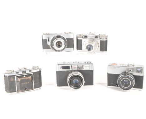 A collection of five vintage mid 20th century 35mm rangefinder / viewfinder cameras. The collection to include a Zeiss Ikon C