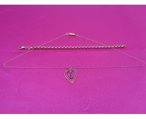 VINTAGE 9CT GOLD JEWELLERY, 2 ITEMS - an Italian belcher link type bracelet, 20cms L and a fine link necklace with unmarked b
