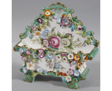 A 20thC Coalbrookdale by Coalport decorative planter, with bocage design, gilt outline, floral centre, printed marks beneath,
