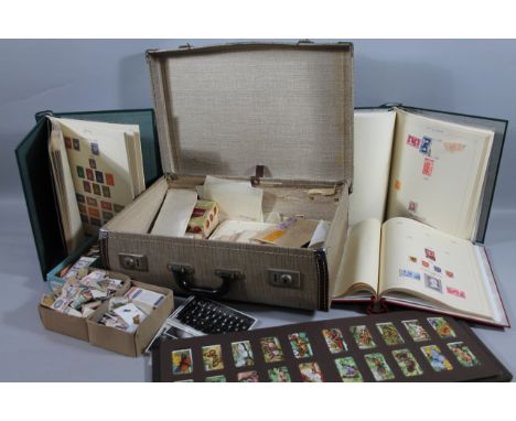 Various stamps, early 20thC and later, Queen Elizabeth II, loose, trade cards, an album containing world stamps, France 1936,