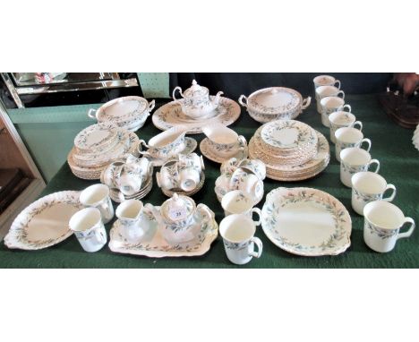 An extensive twelve sitting Royal Albert Brigadoon dinner service, to include: dinner plates, side plates, sandwich plates, m