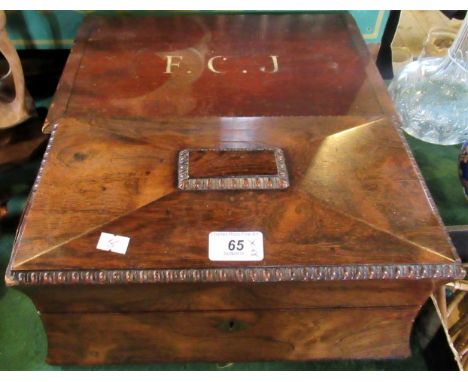 A 19th century rosewood sarcophagus tea caddy, together with another box.