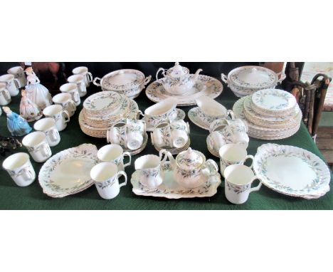 An extensive twelve sitting Royal Albert Brigadoon dinner service, to include: dinner plates, side plates, sandwich plates, m