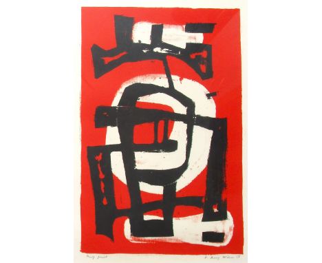 FRANK AVRAY WILSON [1914-2009]. Untitled [Red and Black], 1956. Screenprint on Hayle Mill paper. Signed, dated '56 and inscri