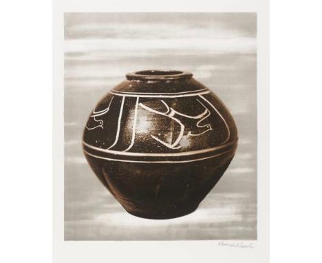 BERNARD LEACH [1887-1979]. Black Jar, 1973. Lithograph on T H Saunders paper with full margins. Signed and numbered from the 