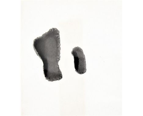WILLIAM JOHNSTONE [1897-1981]. Forms, 1961. ink on paper. 16 x 11 cm [overall including frame 40 x 30 cm]. Provenance: the ar