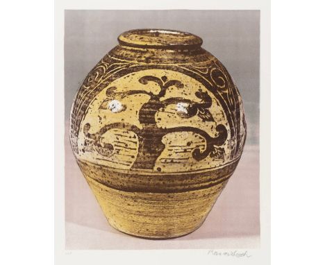 BERNARD LEACH [1887-1979]. Tree Jar, 1973. Lithograph on T H Saunders paper with full margins. Signed and numbered from the e