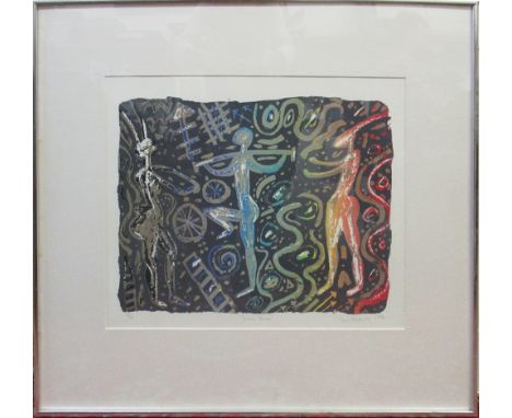 GAIL ALTSCHULER (South African/British, b.1957), 'Cosmic dance', lithograph in colours, signed, titled and numbered 4/10, 38c