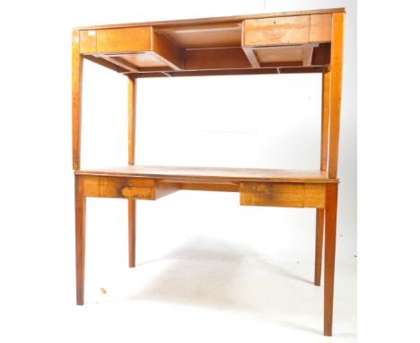 Lebus Furniture - A vintage mid 20th century circa 1954 Lebus Furniture MOD / Air Ministry manner oak wood writing desk. The 