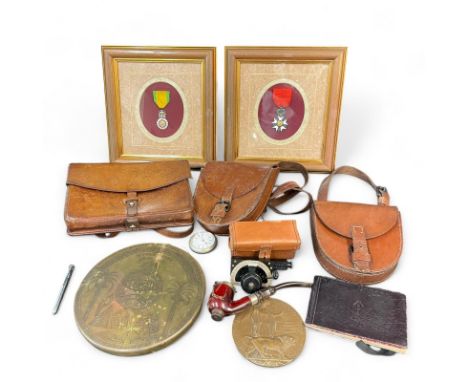 A collection of militaria, to include a death penny/plaque to Frank Nightingale, a French Legion d'Honneur and military medal